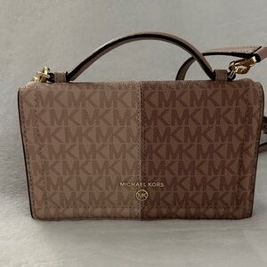 Michael Kors Tan Monogram Crossbody Bag